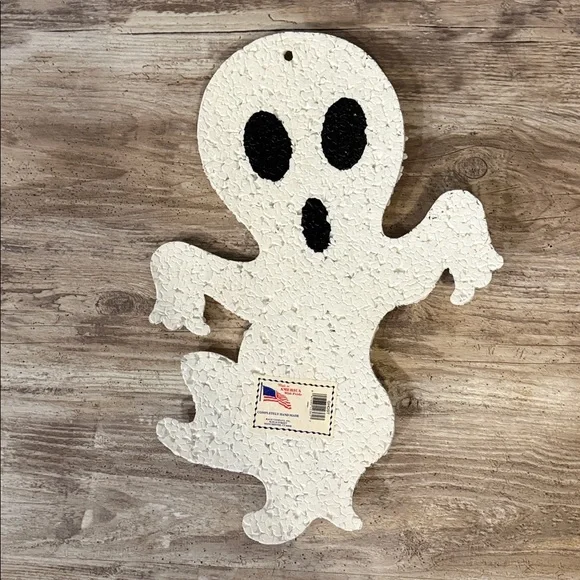 Vintage Melted Plastic Popcorn Ghost Halloween Decor - Picture 2 of 2